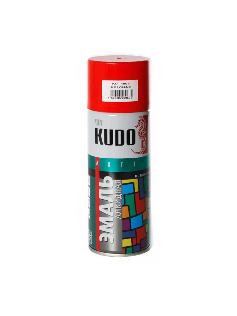 Эмаль-аэрозоль красная 520мл.KUDO KU-1003